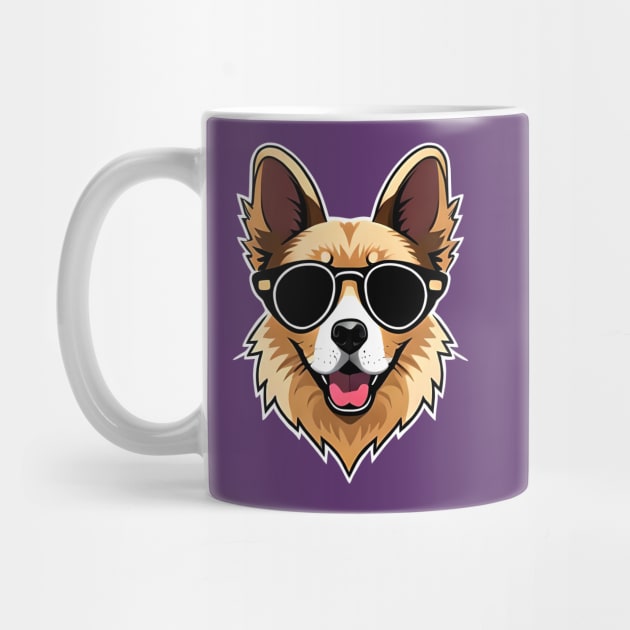 Cute corgi dog with glasses by ramith-concept